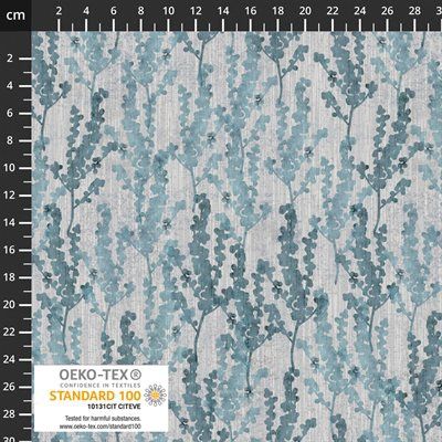 Northern Blues Berry Branches in Grey by Stof Fabrics 4502-905