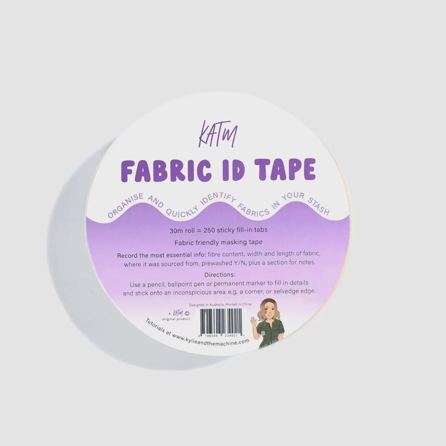 Fabric Id Tape - 1 Tape Roll 30m approx. 250 labels - KATM (Kylie and the Machine)
