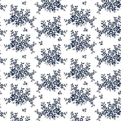 Keepsakes In Blue 14651-50 - Mini Floral Bouquet - White and Navy