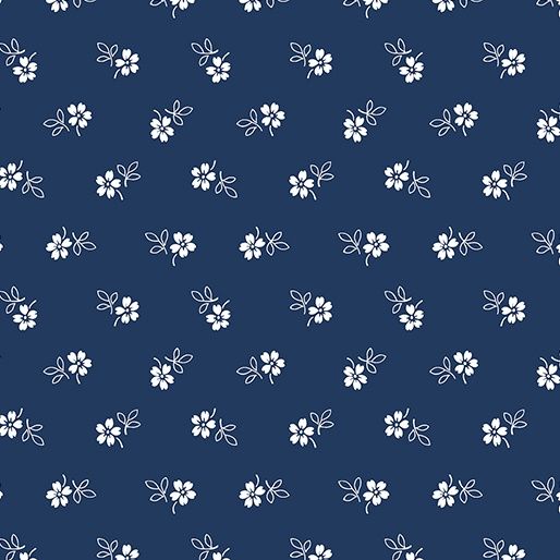 Keepsakes In Blue 14657-55 - Daisy Garden - Navy Blue
