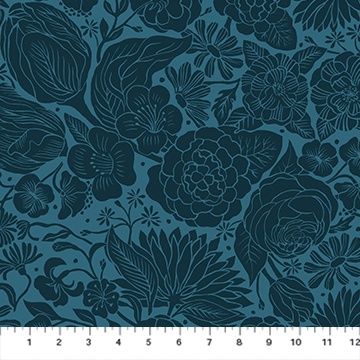 Folktale R90973-49 - Floral - Blue - Rayon