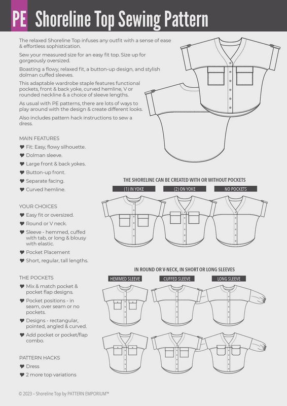 Pattern Emporium - Shoreline/ Dolman Top Sewing Pattern - Digital Pattern