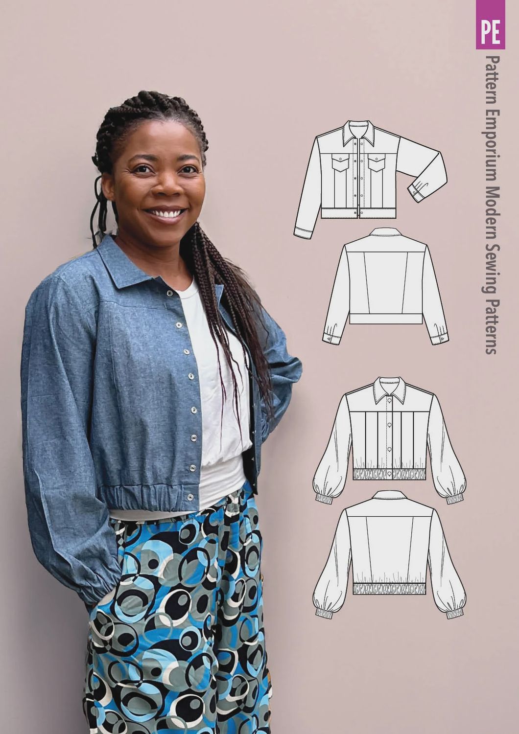 Pattern Emporium - Smitten/ Jean-style Cropped Jacket Sewing Pattern - Digital Pattern