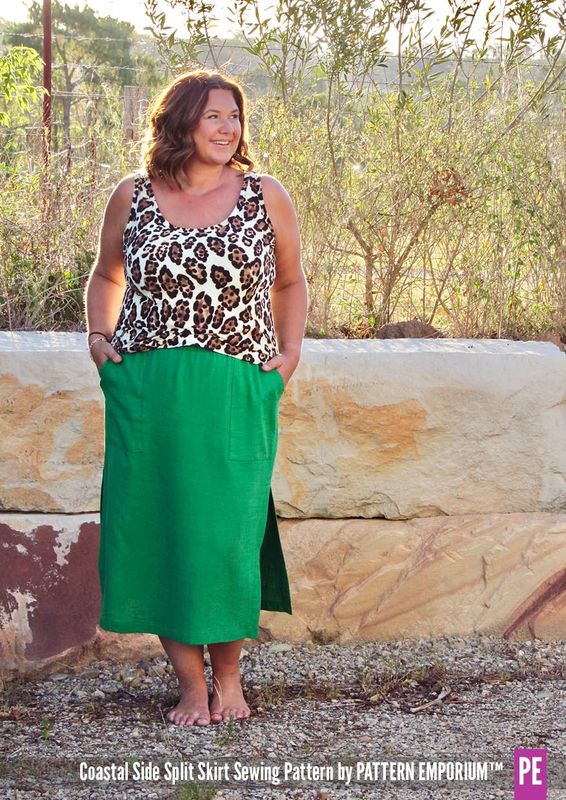 Pattern Emporium - Coastal/ Woven Side Split Skirt Sewing Pattern - Digital Pattern