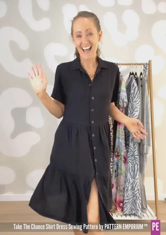 Pattern Emporium - Take The Chance/ Tiered Shirt Dress Sewing Pattern - Digital Pattern
