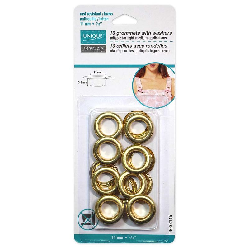 Unique Sewing Grommets - 11 x 5.3mm (3/8″ x 3/16″) - 10 sets