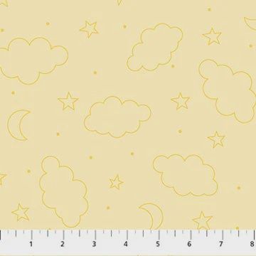 0.84m Remnant of Dreamtime in Yellow Minky by Patrick Lose Fabrics