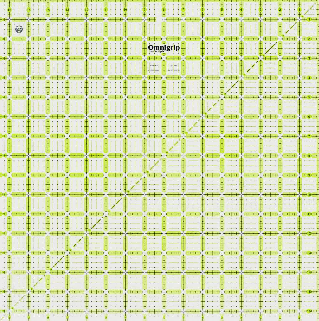 Omnigrip Non-Slip Quilting Square Rulers, Size: 16.5"