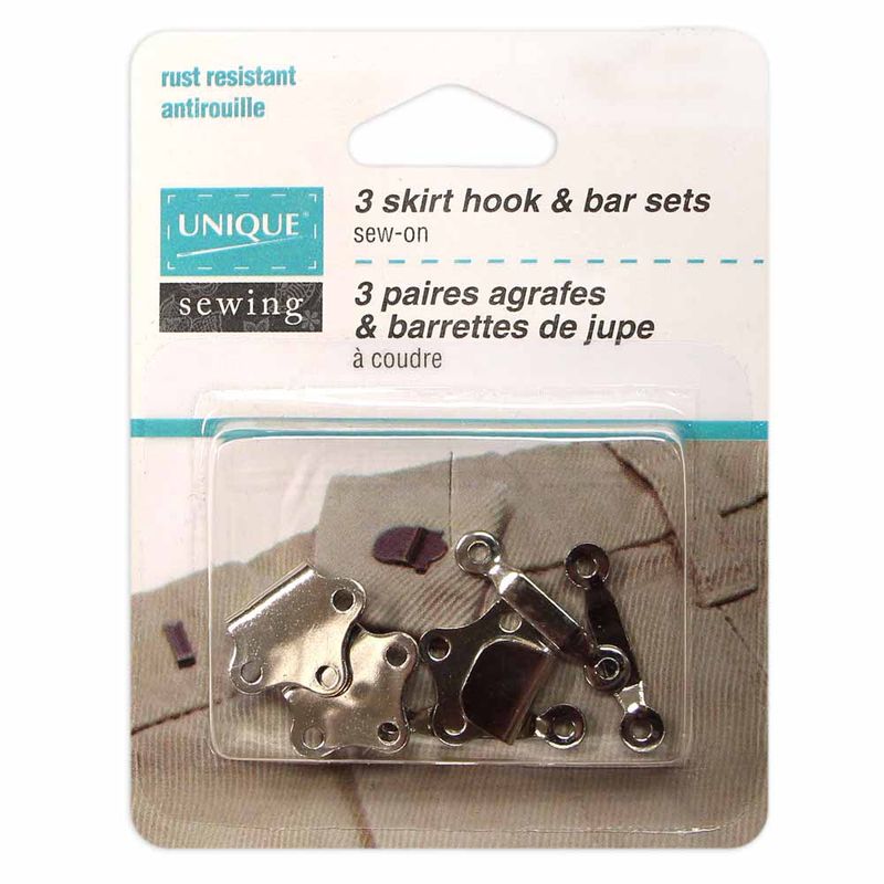 UNIQUE Sew-On 3 Skirt Hook and Bar Sets