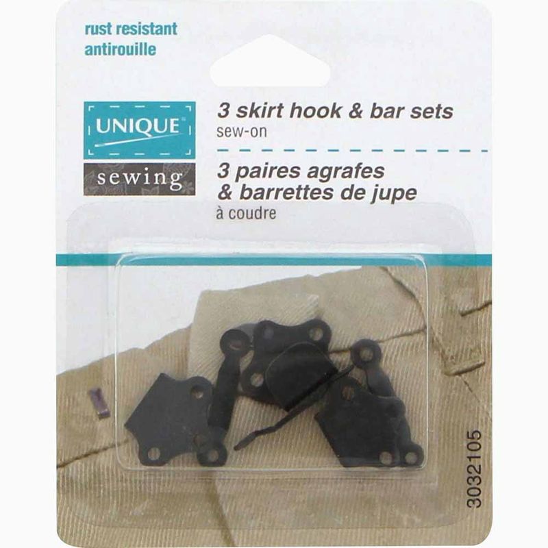 UNIQUE Sew-On 3 Skirt Hook and Bar Sets