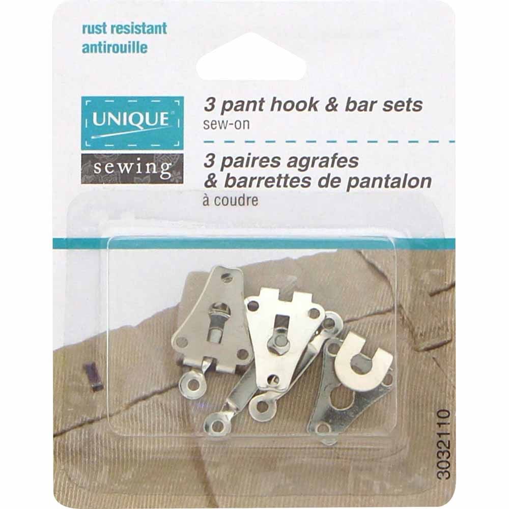 UNIQUE SEWING Pant Hook &amp; Bar Sets, Colour: Silver