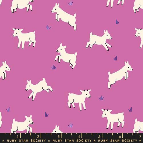Animal Animal Baby Goats in Heliotrope By Ruby Star Society