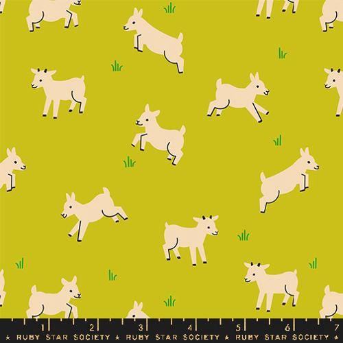 Animal Animal Baby Goats in Pistachio By Ruby Star Society