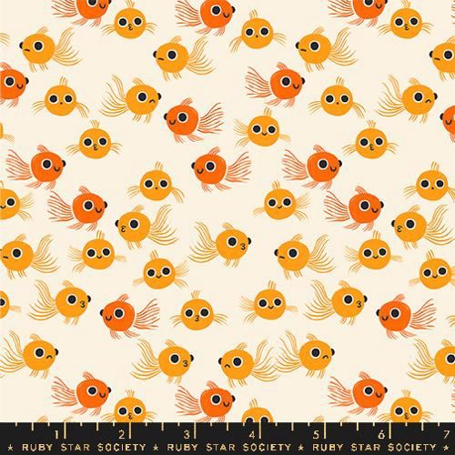 Animal Animal Goldfish in Orange By Ruby Star Society For Moda