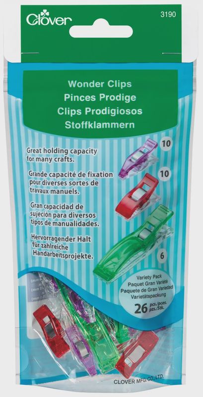 Clover Wonder Clips Variety Pack - 26 pcs
