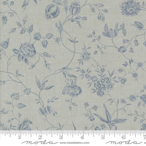 Sacre Bleu Pivoine Florals Vines in Ciel Blue By French General For Moda – 13973-16