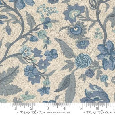 Sacre Bleu Parterre Florals in Pearl French Blue for Moda - 13970-13