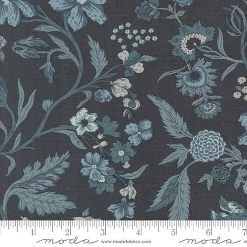 Sacre Bleu Parterre Florals in Indigo By French General For Moda - 13970-17