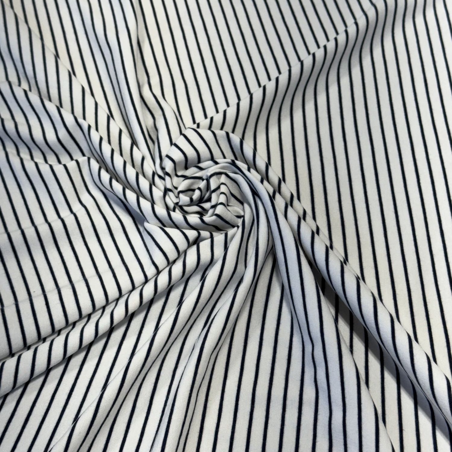Bamboo/Organic Cotton Stripe Jersey in Navy and White