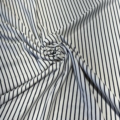 Bamboo/Organic Cotton Stripe Jersey in Navy and White