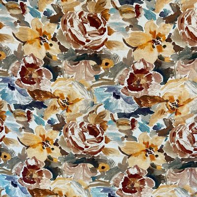 Aurora in Copper Floral Linen/Viscose