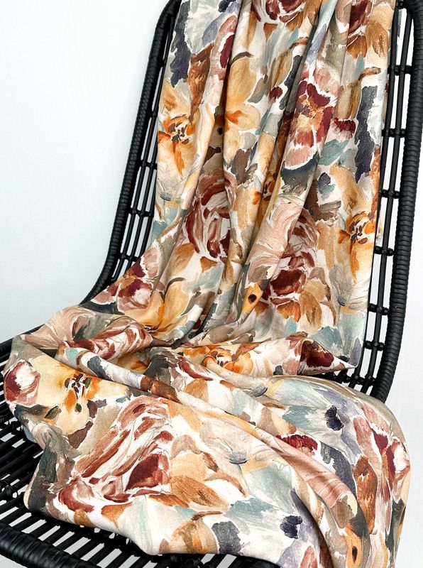 Aurora in Copper Floral Linen/Viscose