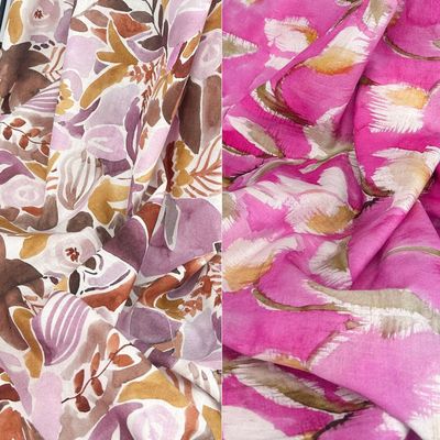 Byron Printed Linen/Cotton Blend with Antique Wash Finish