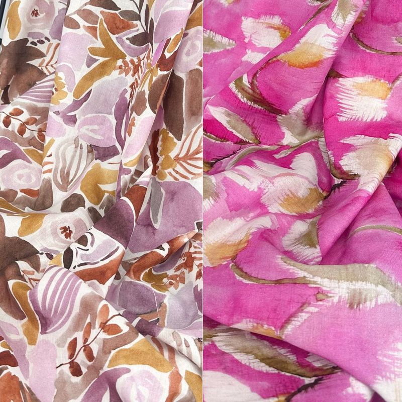Byron Printed Linen/Cotton Blend with Antique Wash Finish
