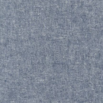 1m Remnant Essex Yarn Dyed Linen/Cotton in Indigo by Robert Kaufman