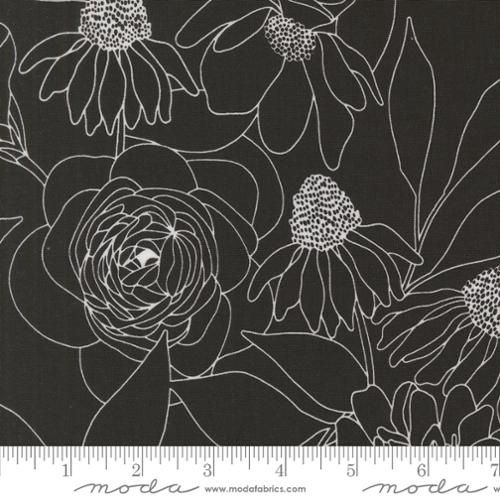 Botany Etched Floral Camellia Wideback (108&quot;) Ink by Alli K Design - 108029-12