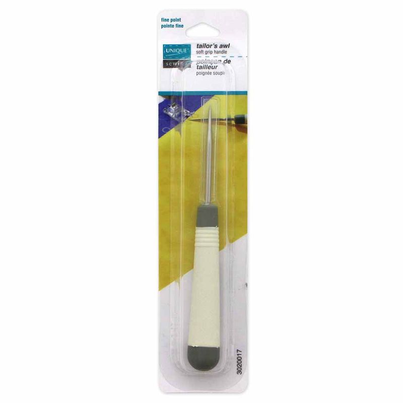 UNIQUE SEWING Tailor Awl - Ergonomic Grip - Grey and Cream