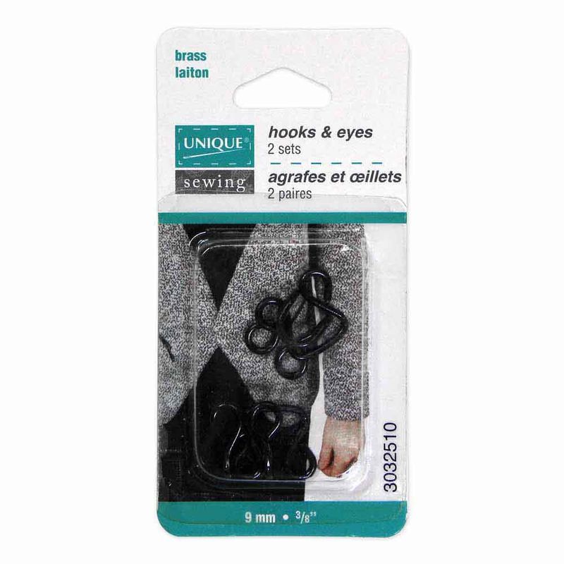Hooks &amp; Eyes - 9mm (3⁄8″) - 2 sets