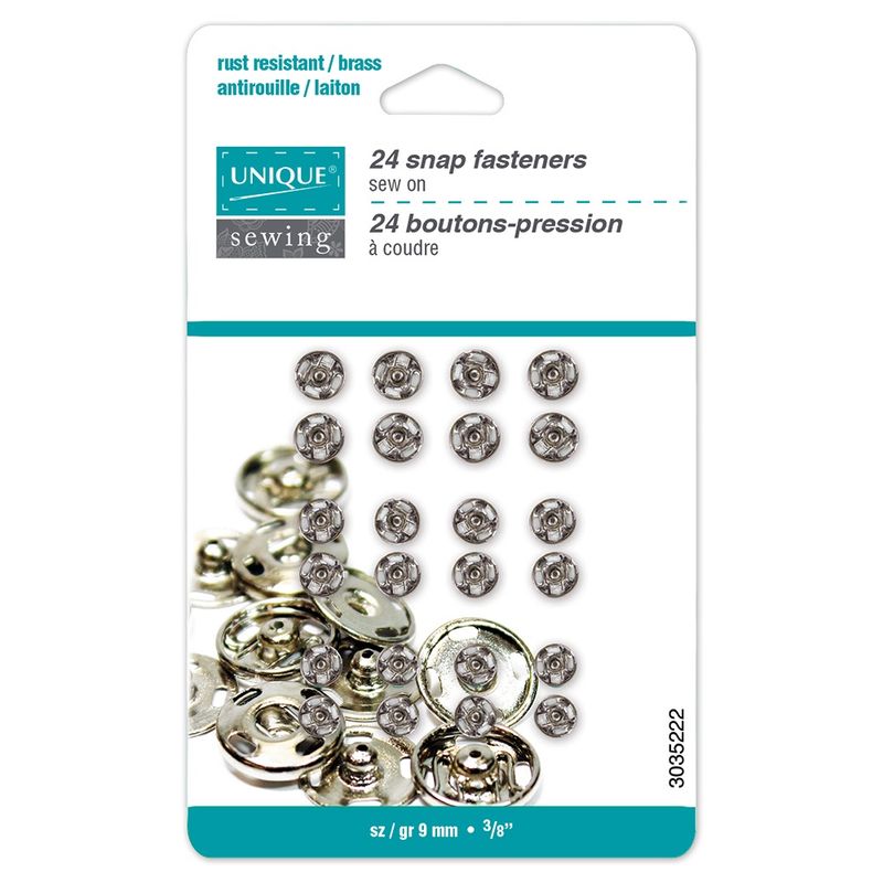 Sew On Snap Fasteners - 5mm, 6mm, 7mm – 24 sets