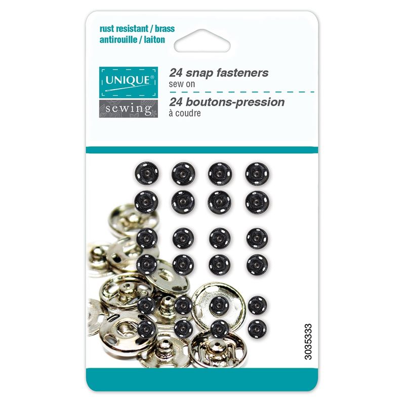 Sew On Snap Fasteners - 5mm, 6mm, 7mm – 24 sets