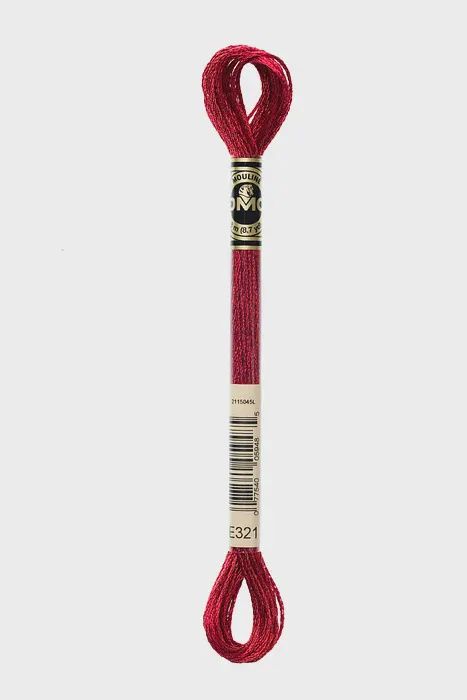 E321 Metallic Carmine Red DMC #317W Light Effects Floss - 8m