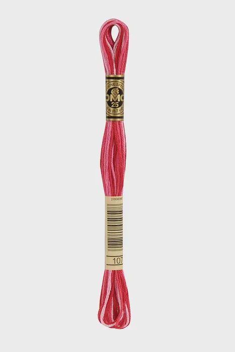 107 Passion Pink Ombre DMC #117 6 Strand Embroidery Floss - 8m