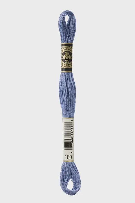 160 Stormy Blue DMC #117 6 Strand Embroidery Floss - 8m