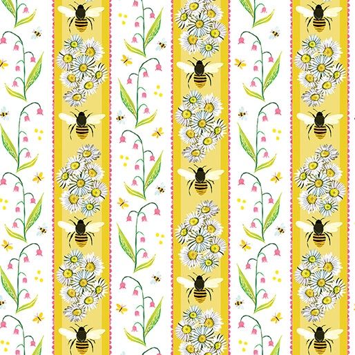 A Wildflower Heart Honeyland Stripe Lt Honey by Katie Daisy