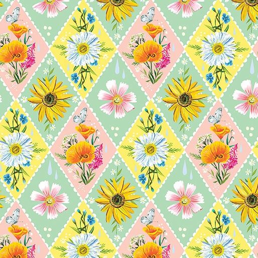 A Wildflower Heart Daisyfield Lattice by Katie Daisy