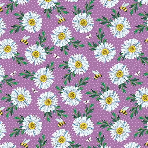 A Wildflower Heart Daisy Scatter Purple by Katie Daisy