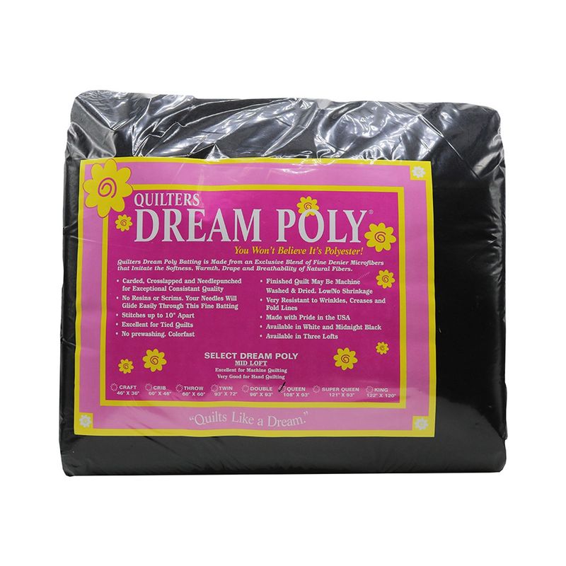 100% Poly Select Batting - Queen (108&quot; x 93&quot;), Black