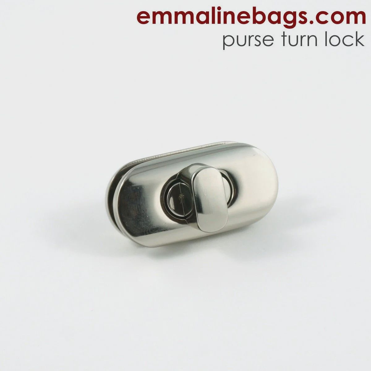 Emmaline Bags Small Turn Lock with Screws, Colour: Nickel