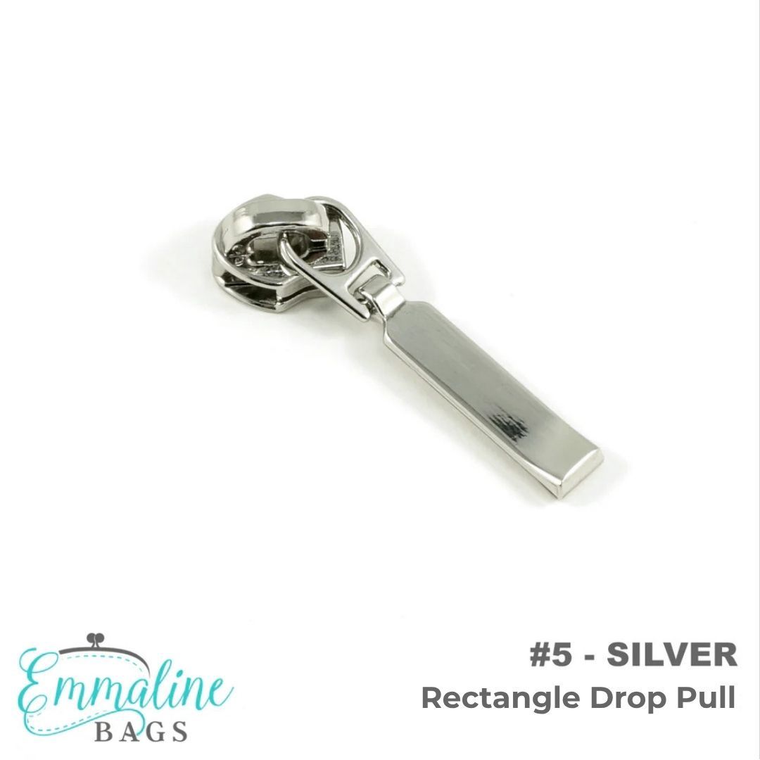Zipper Sliders with Pulls - Size #5 - 1 Pull, Colour: Silver
