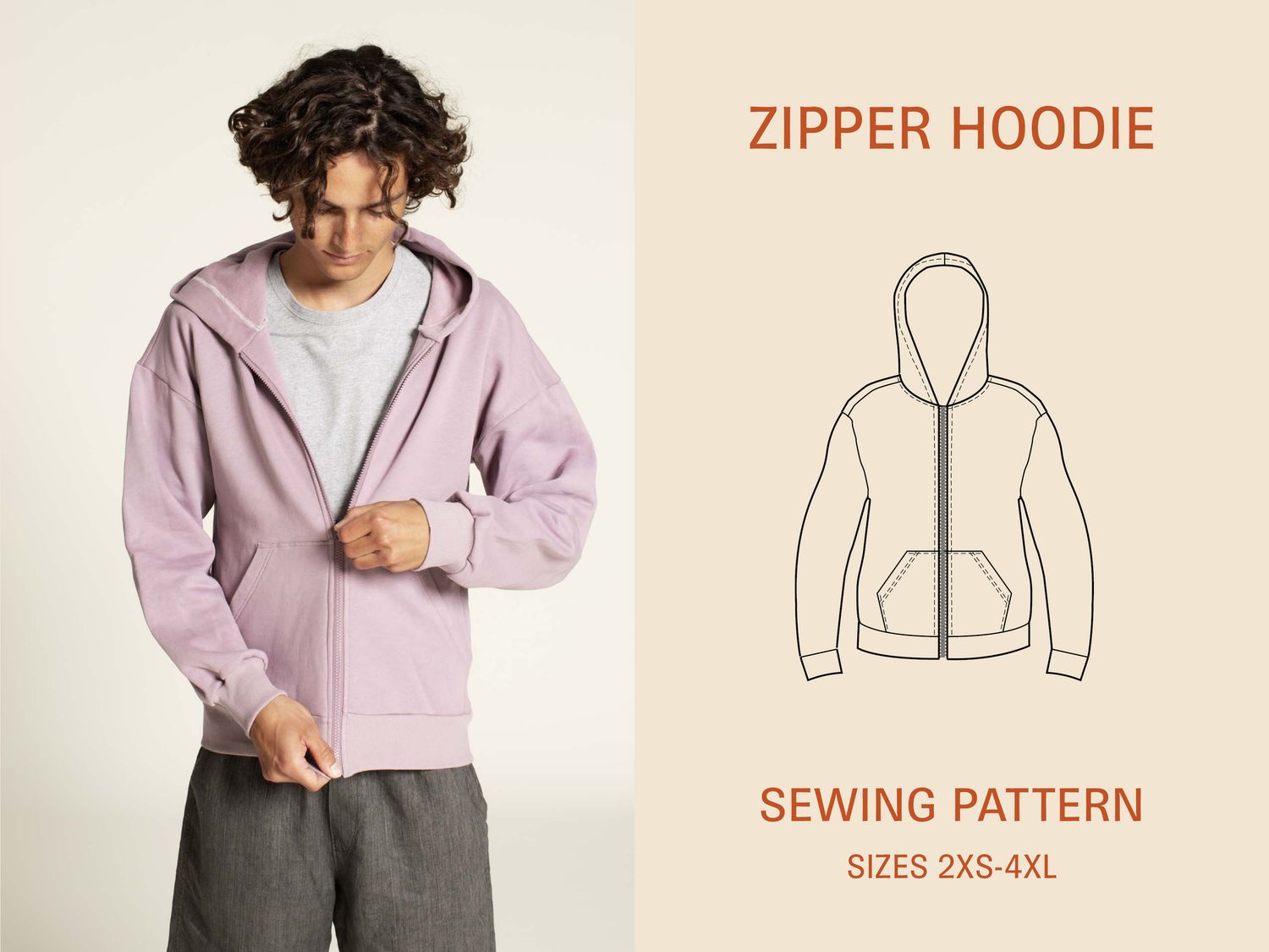 Wardrobe by Me - Zipper Hoodie - Paper Pattern