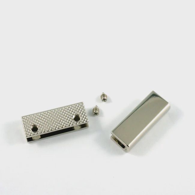 Rectangle Strap Ends Caps - 1&quot; (25mm) - 4 Pack, Finish: Nickel
