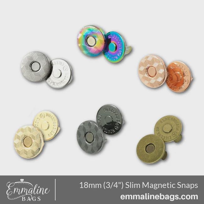 Magnetic Snap Closures - 3/4&quot; (18mm) SLIM (2 Pack)