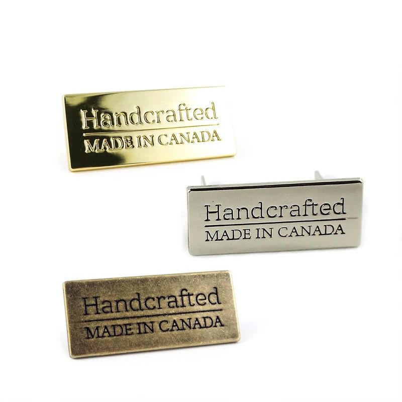Metal Bag Label: “Handcrafted - Made in Canada”