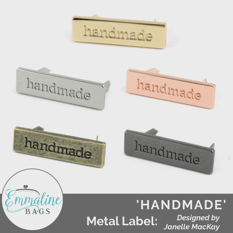 Emmaline Bags Metal Bag Label - “Handmade”