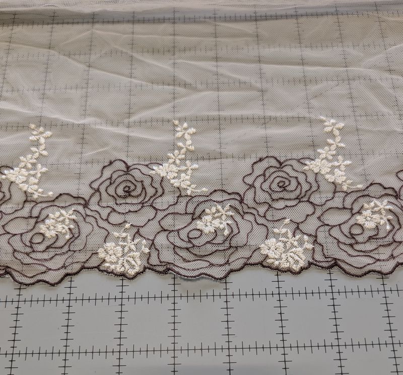 Cocoa Blossom Embroidered Lace
