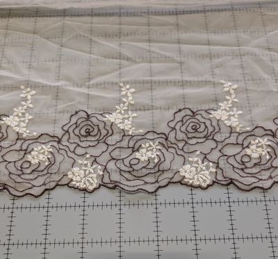 Bra Lace - Cocoa Blossom - purchase by 10cm (4&quot;)